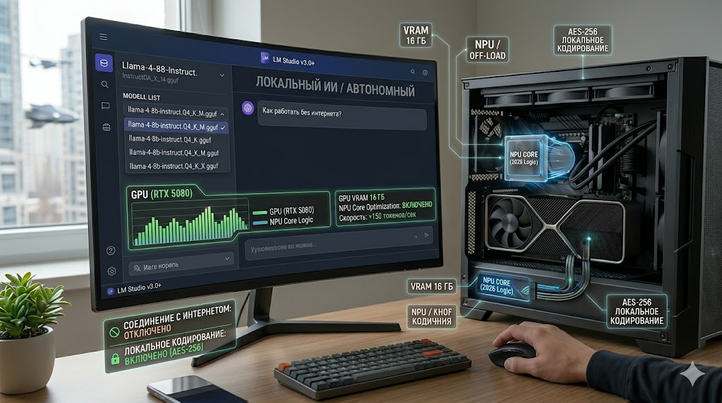 Как настроить локальный ИИ на Windows 11 без интернета (2026)